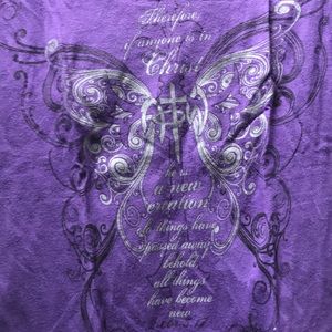 🦋 Purple, 2 Corinthians 5:17 T-shirt